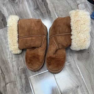 UGG Tan and Cream Shearling Boots